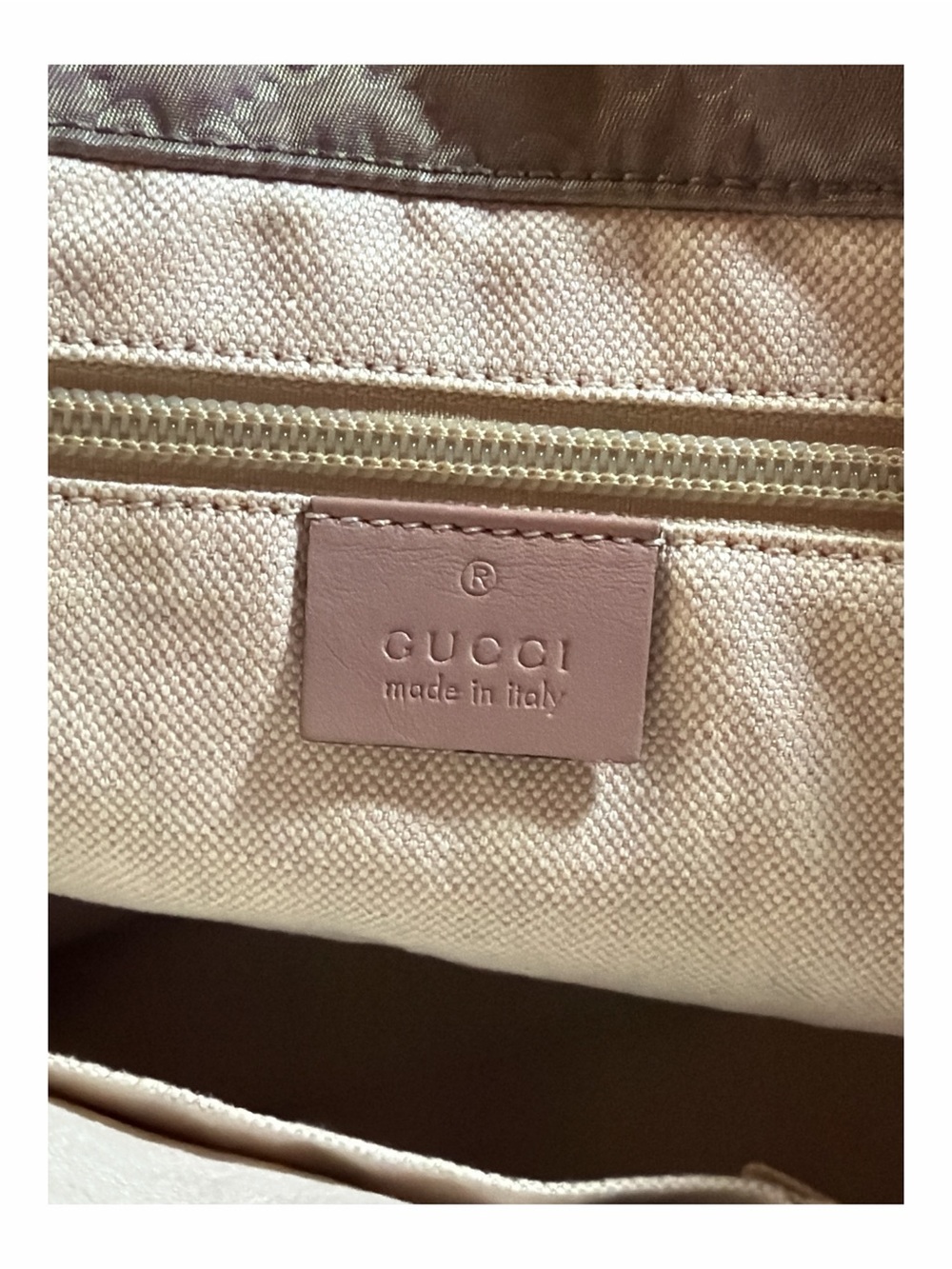 Gucci GG Monogram Embossed Nylon Tote Bag Pink Bronze - 282439 - Picture 3 of 5